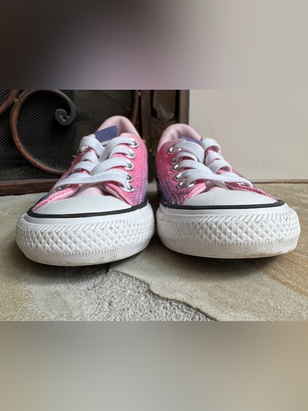 Converse All Star Girls Shoes - Pink and Purple - Elastic Laces - 11C - Picture 3 of 7
